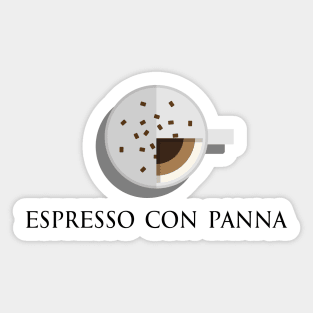 Hot Espresso con panna coffee in top view flat design illustration Sticker